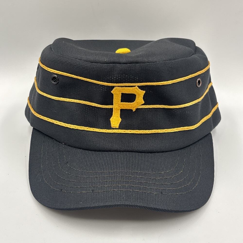 Vintage Pittsburgh Pirates Sports Specialties Striped Pillbox Snapback Hat Cap